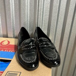Elegant Black Loafers with Studded Detailing